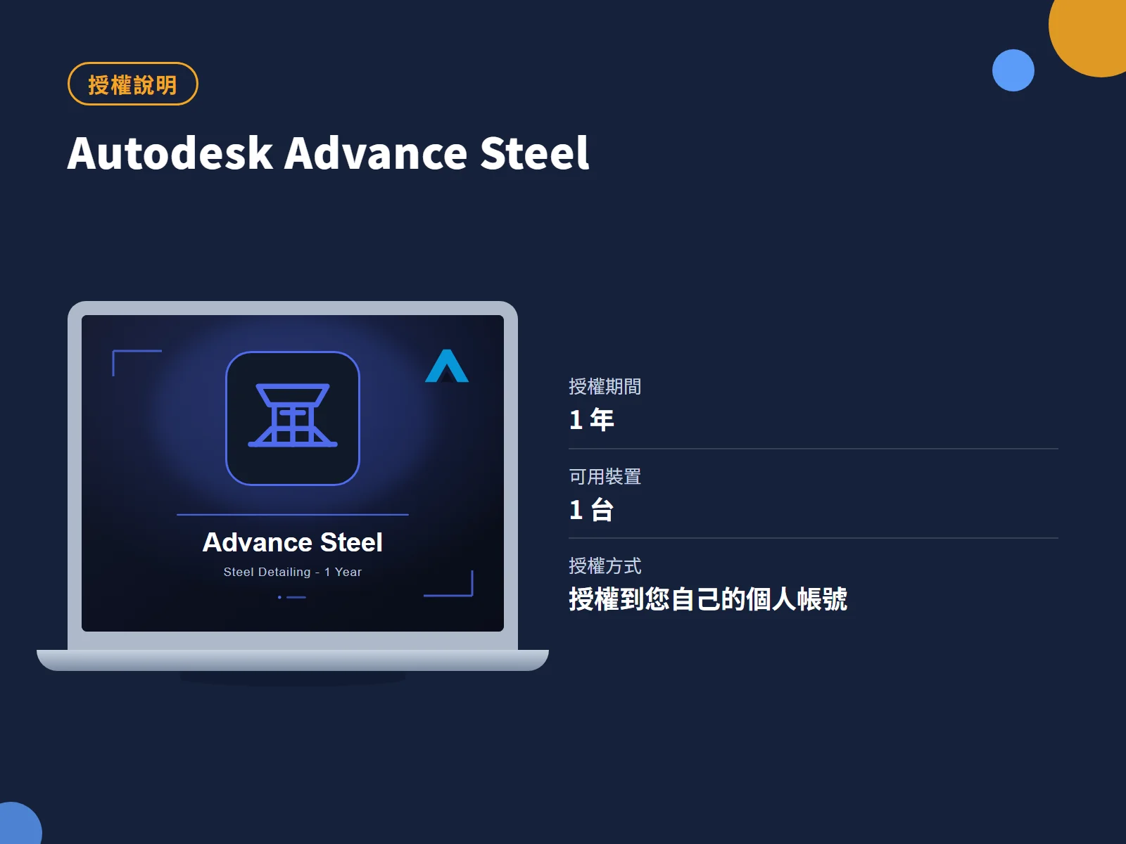 Autodesk Advance Steel 授權說明