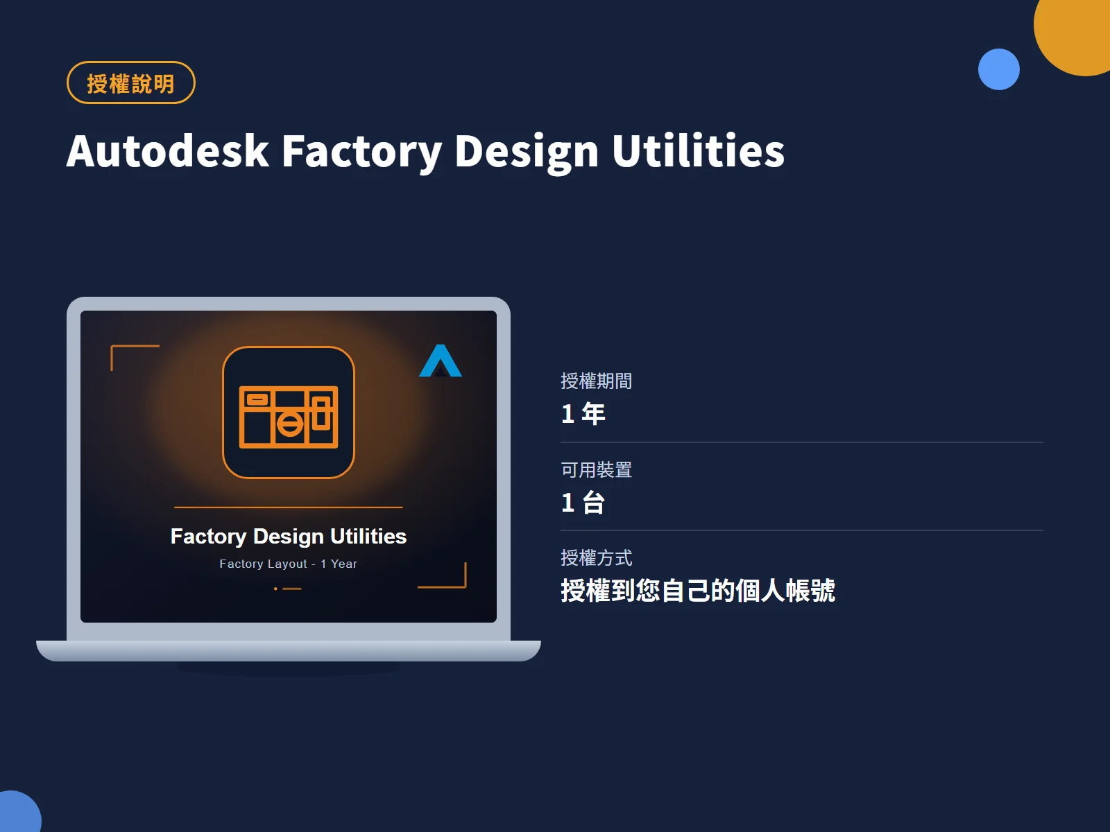 Autodesk Factory Design Utilities 授權說明