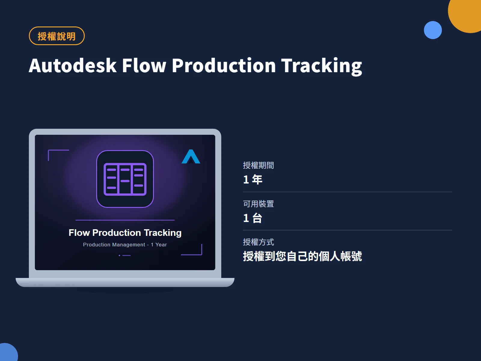 Autodesk Flow Production Tracking 授權說明